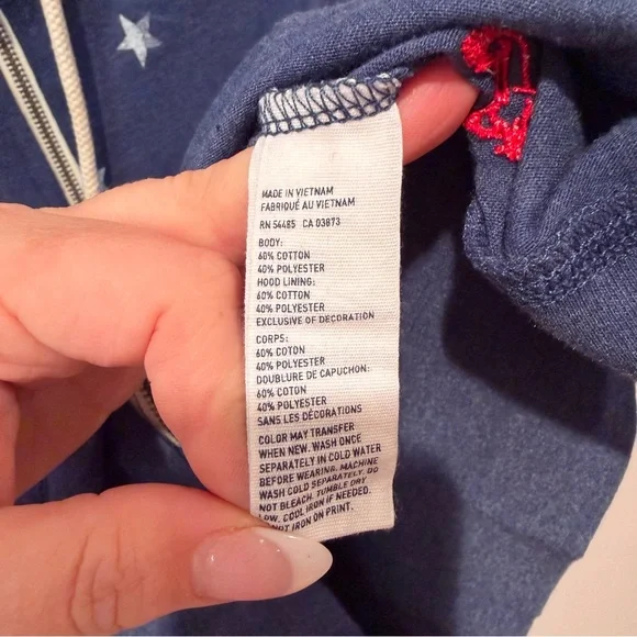 American Eagle Blue Star Athletic Zip-Up Hoodie - Picture 3 of 4